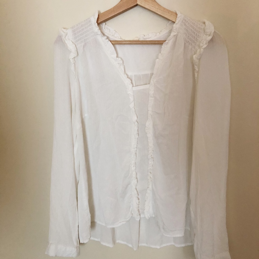 Bohme dainty white ruffle blouse